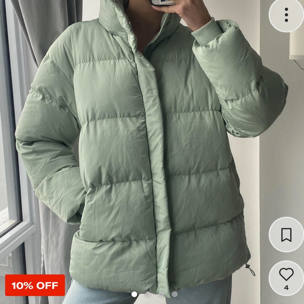 Oversized mint green jacket